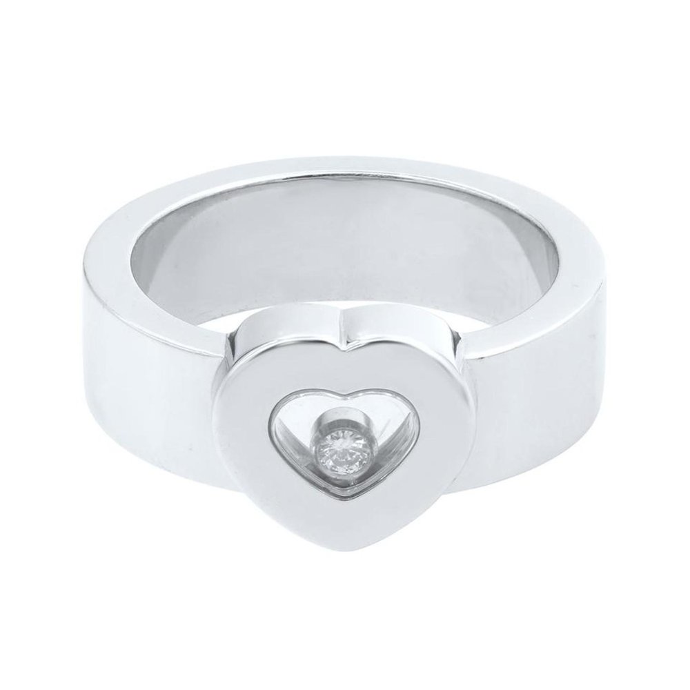Chopard Happy Diamond Ring 18K White Gold 0.05Cttw Size 6